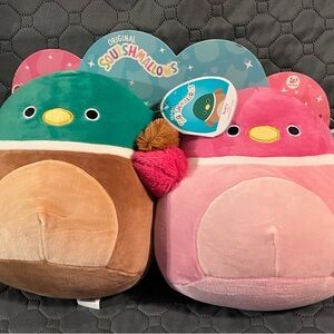 Squishmallow 8" Avery Mallard Duck & Della Pink Duck